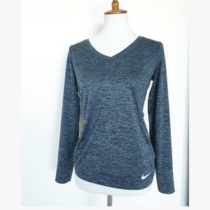 GREY & BLACK DRI FIT NIKE LONG SLEEVE TOP